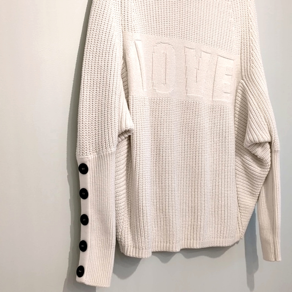 NWOT Mint Velvet Love Slogan Batwing Sweater white size medium - Picture 6 of 15